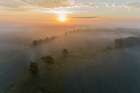 Sunrise and fog-Marion County-Illinois Landscape Print